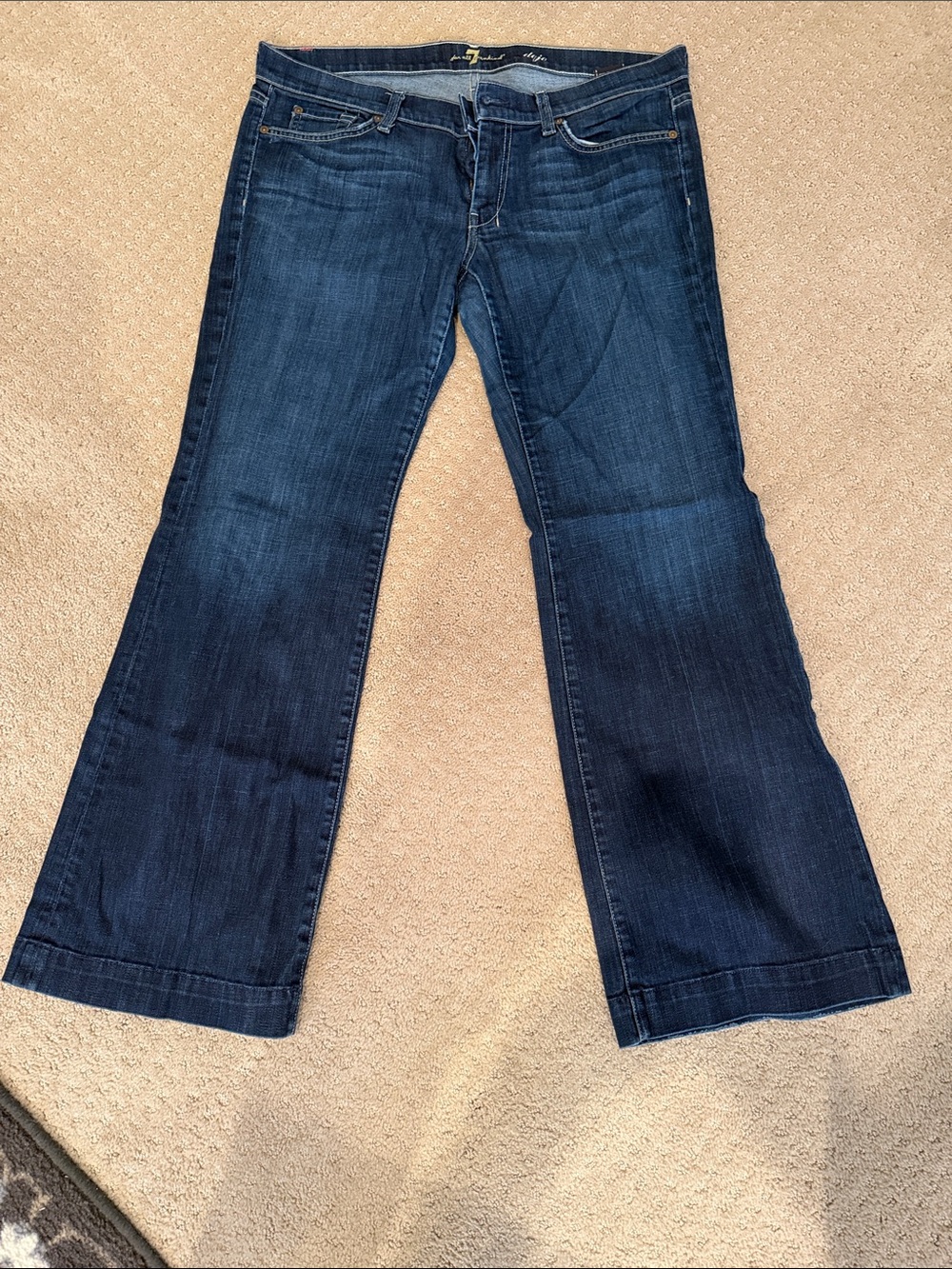 7 For All Mankind Dark Blue Flare Jeans